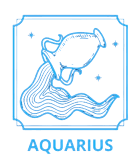 Aquarius zodiac sign illustration with water-bearer symbol